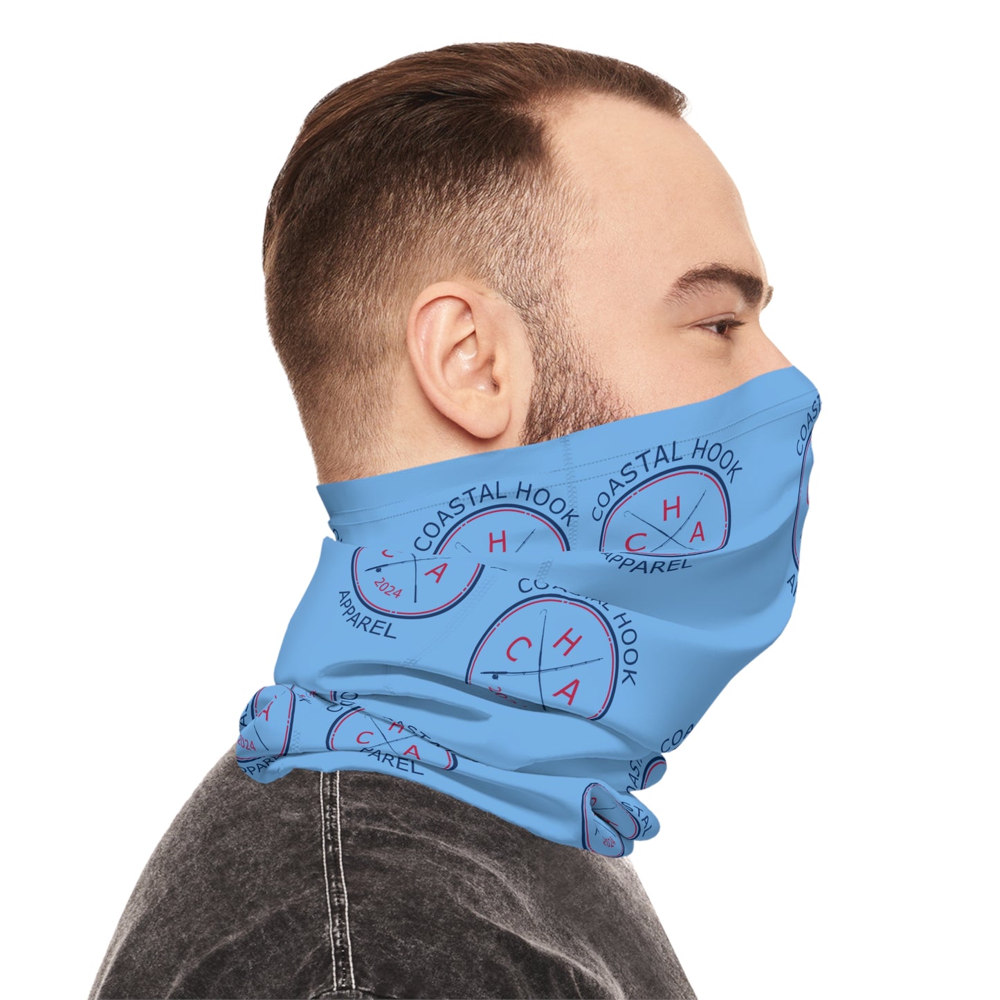 CHA Logo Lightweight Neck Gaiter - Light Blue