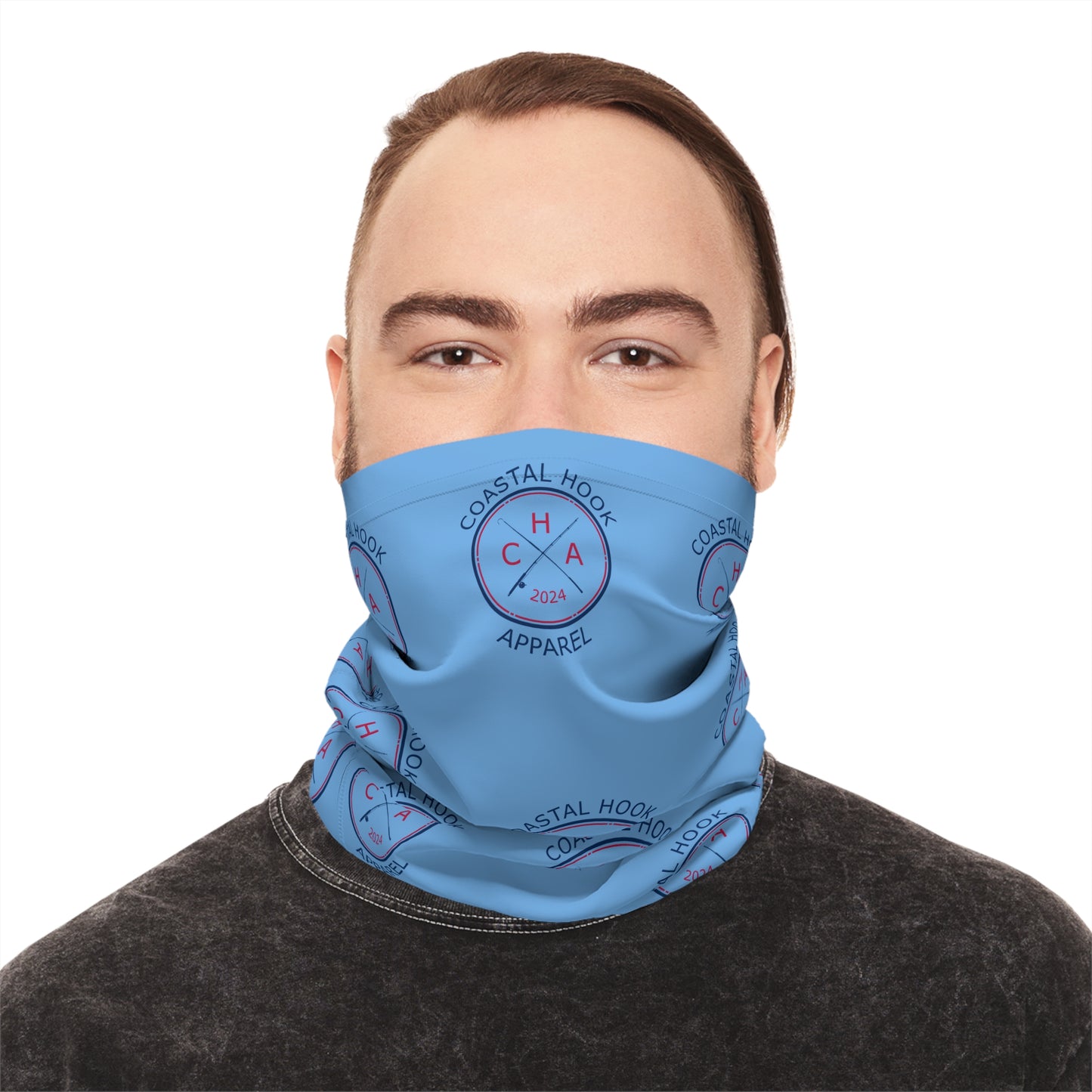 CHA Logo Lightweight Neck Gaiter - Light Blue