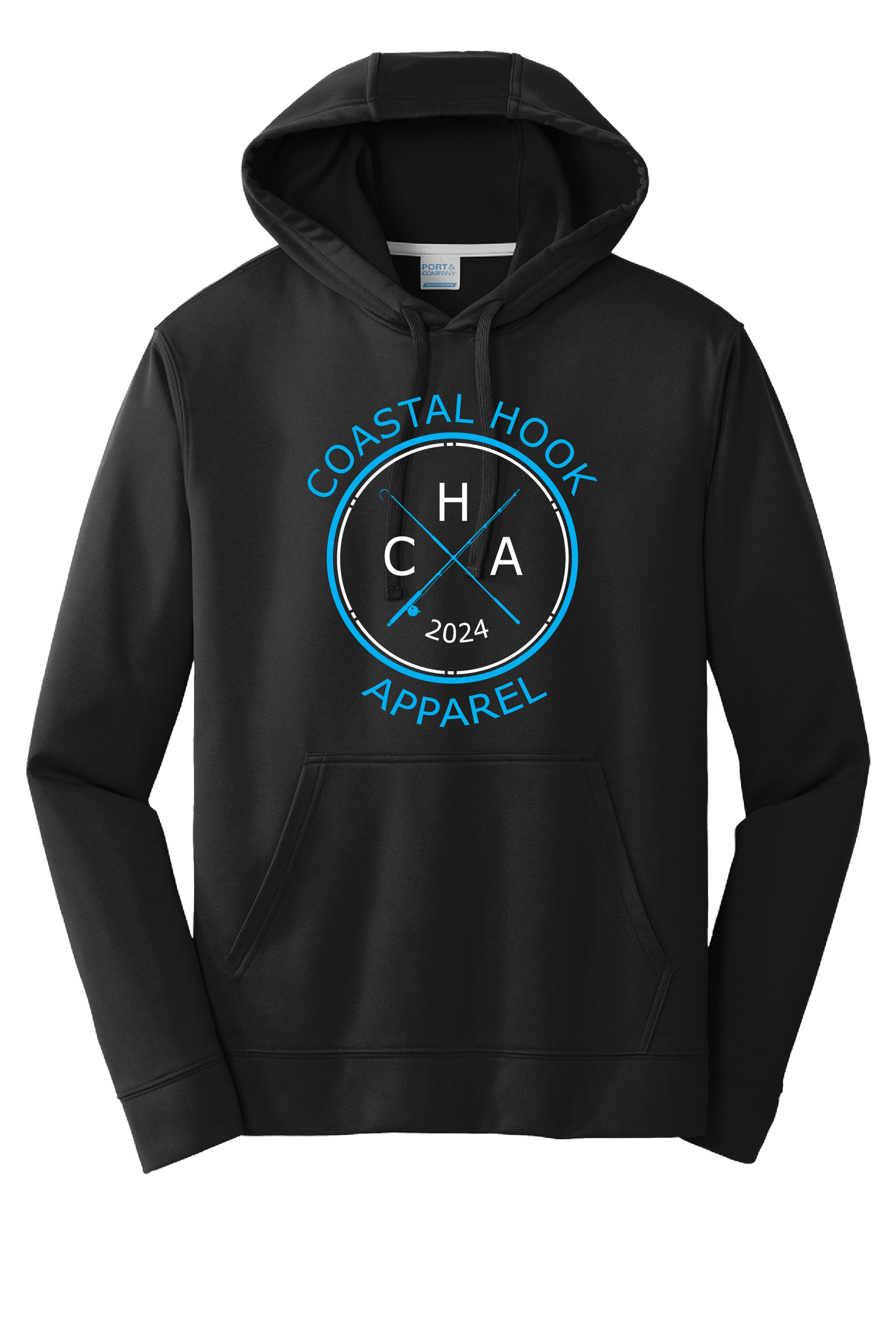 Coastal Hook Apparel Logo Hoodie - Jet Black