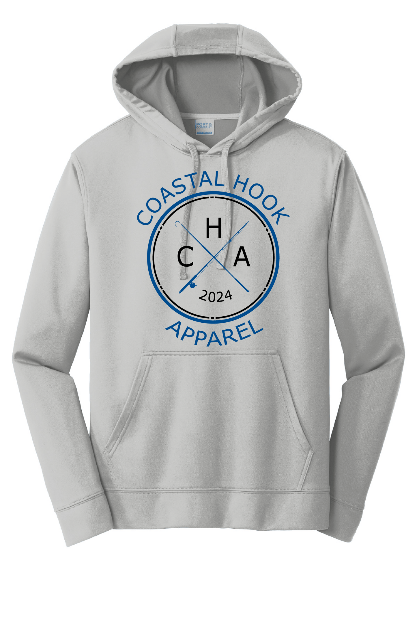 Coastal Hook Apparel Logo Hoodie - Silver