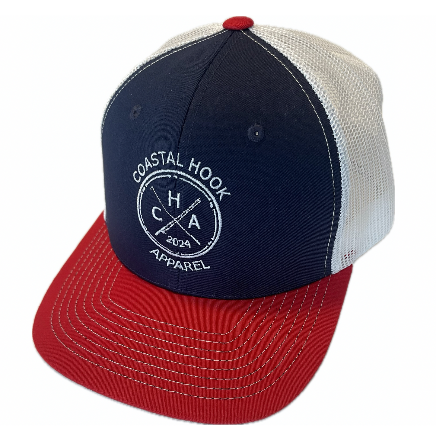 Coastal Hook Apparel Hat - Navy/White/Red